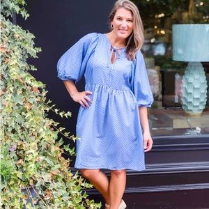 NWOT Michelle McDowell Ava Dress in Secret Hideaway Cornflower pattern. XXL